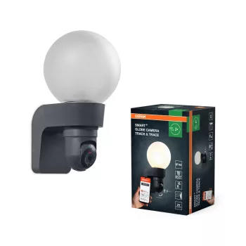   OSRAM SMART+ WIFI kültéri biztonsági kamera mozgáskövetéssel, kültéri, fekete, E27, műanyag, IP44, hossz: 85 mm ( 4099854497674 )