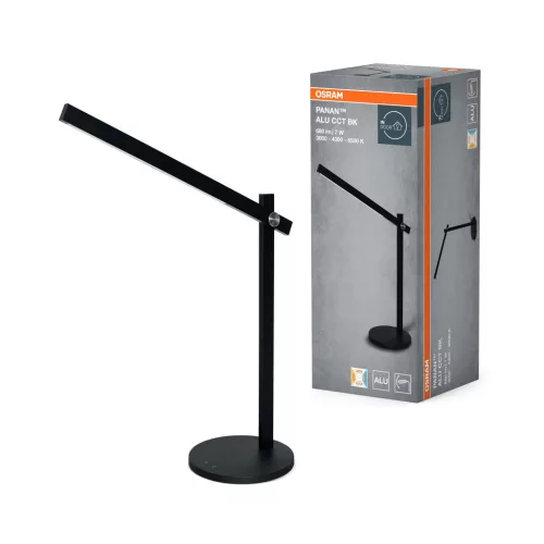 OSRAM PANAN alumínium LED mennyezeti lámpa, beltéri, fekete, 310 lm, 7 W, 3000–6500 K, alumínium és ABS, IP20, hossz: 430 mm, dimmelhető ( 4099854507434 )