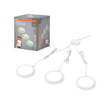  OSRAM SMART+ WIFI kerek LED bútor alatti pultmegvilágító, beltéri, fehér, 210 lm, 6,5 W, 3000–6500 K, alumínium és műanyag, IP20, vastagság: 12,2 mm, átmérő: 83 mm, dimmelhető ( 4099854507519 )