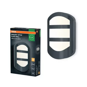   OSRAM ENDURA® tányér LED oldalfali lámpa, kültéri, sötétszürke, 600 lm, 12 W, 3000 K, rozsdamentes acél, IP44, hossz: 280 mm ( 4099854510137 )