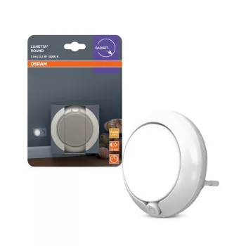   OSRAM LUNETTA® Round konnektoros éjszakai lámpa be/ki kapcsolóval, beltéri, fehér, 3 lm, 0,3 W, 3000 K, (PC) és ABS, IP20, magasság: 71 mm ( 4099854530616 )