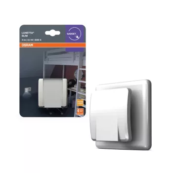   OSRAM LUNETTA® Slim konnektoros éjszakai lámpa indirekt fénnyel, beltéri, fehér, 3 lm, 0,3 W, 3000 K, (PC) és ABS, IP20, hossz: 60 mm ( 4099854530678 )