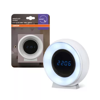   OSRAM NIGHTLUX® óra éjszakai lámpa CCT kapcsolóval, beltéri, fekete, 5 lm, 0,3 W, 3000–6500 K, ABS, IP20, hossz: 96,1 mm, dimmelhető ( 4099854530838 )