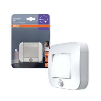   OSRAM NIGHTLUX® Hall akkumulátoros LED folyosó / előszoba éjszakai segédfény mozgásérzékelővel, beltéri, fehér, 14 lm, 0,25 W, 4000 K, (PC), IP20, hossz: 195 mm ( 4099854530999 )