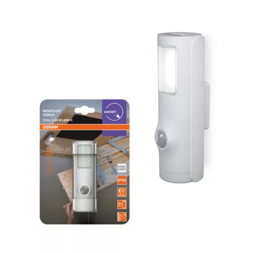 OSRAM NIGHTLUX® Torch akkumulátoros LED hordozható zseblámpa, beltéri, fehér, 10 lm, 0,35 W, 4000 K, ABS, IP20, hossz: 108 mm ( 4099854531231 )