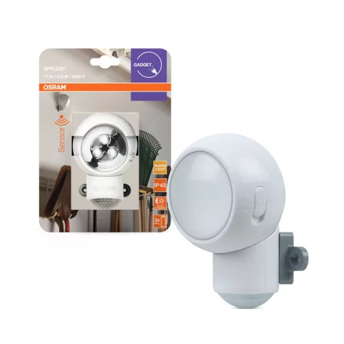 OSRAM SPYLUX® akkumulátoros LED éjszakai segédfény mozgásérzékelővel, beltéri, fehér, 17 lm, 0,3 W, 3000 K, alumínium, IP43, hossz: 99 mm ( 4099854531330 )