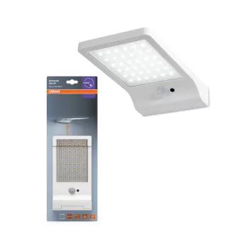   OSRAM Door LED Solar napelemes hálózattól független ajtóvilágító mozgásérzékelővel, kültéri, fehér, 320 lm, 3 W, 4000 K, (PC), IP54, hossz: 192 mm ( 4099854531491 )