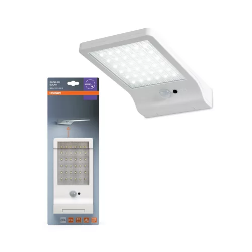 OSRAM Door LED Solar napelemes hálózattól független ajtóvilágító mozgásérzékelővel, kültéri, fehér, 320 lm, 3 W, 4000 K, (PC), IP54, hossz: 192 mm ( 4099854531491 )