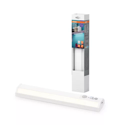 OSRAM Linear LED hordozható bútor alatti pultmegvilágító akkumulátoros mozgásérzékelővel, rugalmas felszerelésre, beltéri, fekete, 50 lm, 1 W, 4000 K, (PC), IP20, hossz: 256 mm ( 4099854531897 )