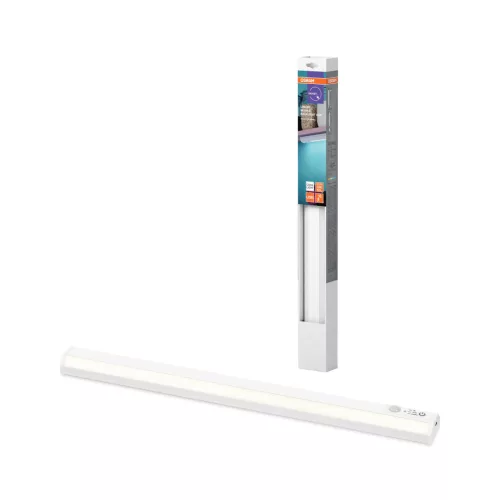 OSRAM Linear LED hordozható bútor alatti pultmegvilágító akkumulátoros mozgásérzékelővel, rugalmas felszerelésre, beltéri, fekete, 70 lm, 1 W, 4000 K, (PC), IP20, hossz: 451 mm ( 4099854532016 )