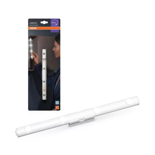 OSRAM LUMIstixx® akkumulátoros hordozható LED éjszakai segédfény, beltéri, fehér, 25 lm, 0,6 W, 6500 K, ABS, IP20, hossz: 222 mm ( 4099854532054 )