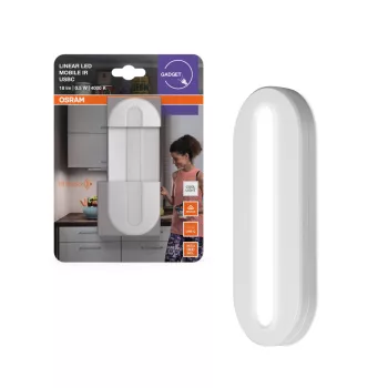   OSRAM Linear LED hordozható bútor alatti pultmegvilágító IR mozgásérzékelővel, USB-ről, beltéri, fehér, 20 lm, 0,5 W, 4000 K, (PC), IP20, hossz: 116 mm ( 4099854536601 )
