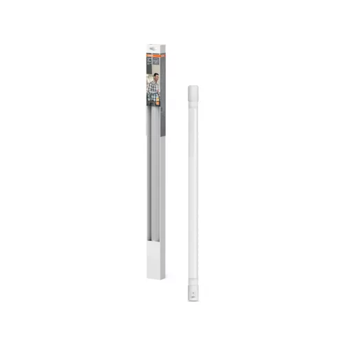 OSRAM TubeKIT® mobil lineáris LED mennyezeti / fali / bútor alá szerelhető armatúra, kapcsolóval és EU dugós kábellel, akasztóhorgokkal, beltéri, fehér, 900 lm, 8,9 W, 3000 K, (PC), IP20, hossz: 600 mm ( 4099854538667 )