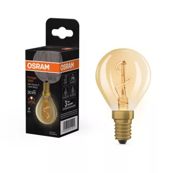 OSRAM Vintage 1906 LED kisgömb forma, üveg, átlátszó arany E14, 1,8W, 30lm, 2200K extra meleg fehér