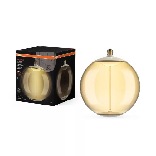 OSRAM Vintage 1906 dimmelhető LED gömb izzó, átlátszó üveg, E27, 12W, 550lm, 1800K, 280mm átmérő