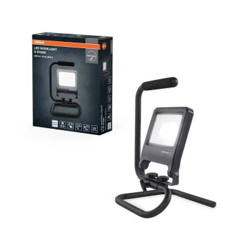   OSRAM Worklights hordozható állványos LED munkalámpa, kültéri, szürke, 2700 lm, 30 W, 4000 K, alumínium és acél, IP65, magasság: 325 mm ( 4099854572074 )