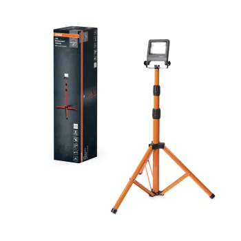  OSRAM Worklights háromlábú állványos LED munkalámpa, magasság-állítható, összecsukható, forgatható és billenthető fényfejjel, kültéri, sötétszürke, 1700 lm, 20 W, 4000 K, alumínium és acél, IP65, magasság: 1700 mm ( 4099854572159 )