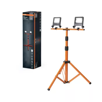   OSRAM Worklights háromlábú állványos LED munkalámpa 2 fényfejjel, magasság-állítható, összecsukható, forgatható és billenthető, kültéri, sötétszürke, 3400 lm, 40 W, 4000 K, alumínium és acél, IP65, magasság: 1700 mm ( 4099854572173 )