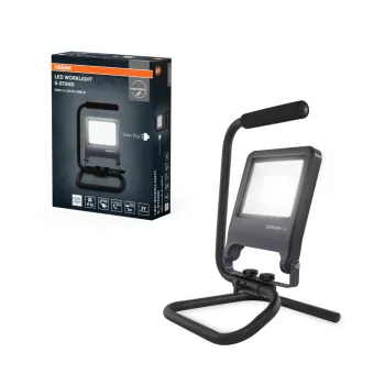   OSRAM Worklights hordozható állványos LED munkalámpa svájci dugóval (Type J), kültéri, sötétszürke, 4500 lm, 50 W, 4000 K, alumínium és acél, IP65, magasság: 395 mm ( 4099854572319 )