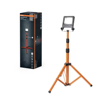   OSRAM Worklights háromlábú állványos LED munkalámpa svájci dugóval (Type J), kültéri, sötétszürke, 2700 lm, 30 W, 4000 K, alumínium és acél, IP65, magasság: 1750 mm ( 4099854572333 )