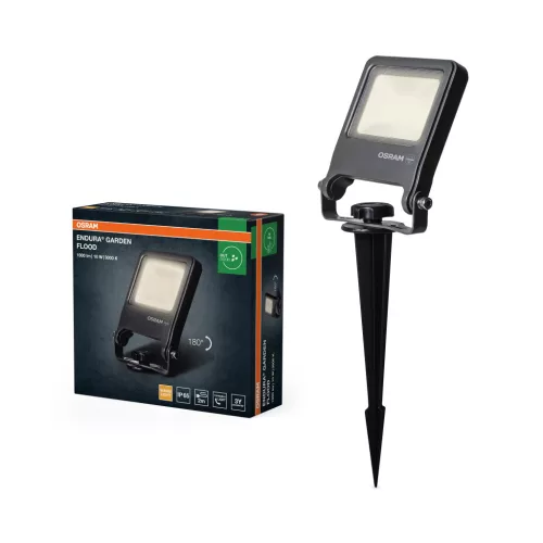OSRAM ENDURA® kerti földbeszúrható LED reflektor, kültéri, sötétszürke, 800 lm, 10 W, 3000 K, alumínium, IP65, magasság: 292 mm ( 4099854585838 )