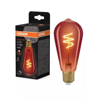 OSRAM Vintage 1906 dimmelhető LED izzó Edison forma, üveg búra, E27, 3W, 45lm, 1800K extra meleg