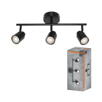   OSRAM PRIMAL mennyezeti / fali állítható spot lámpa 3 fejes, beltéri, fekete, 3 × GU10, acél, IP20, hossz: 465 mm ( 4099854587368 )