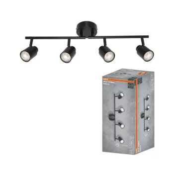   OSRAM PRIMAL mennyezeti / fali állítható spot lámpa 4 fejes, beltéri, fekete, 4 × GU10, acél, IP20, hossz: 580 mm ( 4099854587405 )