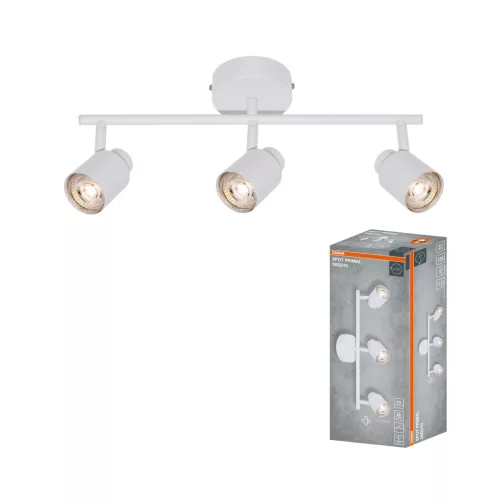 OSRAM PRIMAL mennyezeti / fali állítható spot lámpa 3 fejes, beltéri, fehér, 3 × GU10, acél, IP20, hossz: 465 mm ( 4099854587467 )