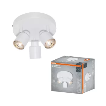   OSRAM PRIMAL mennyezeti / fali állítható spot lámpa Plate 3 fejes, beltéri, fehér, 3 × GU10, acél, IP20, átmérő: 205 mm ( 4099854587481 )