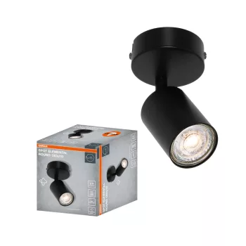   OSRAM ELEMENTAL mennyezeti / fali állítható kerek spot lámpa 1 fejes, beltéri, fekete, GU10, alumínium és acél, IP20, hossz: 140 mm ( 4099854587528 )