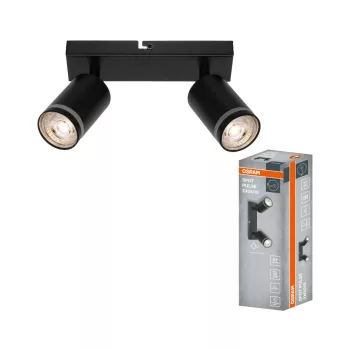   OSRAM PULSE mennyezeti / fali állítható spot lámpa 2 fejes, beltéri, fekete, 2 × GU10, alumínium és acél és PC, IP20, hossz: 210 mm ( 4099854587771 )