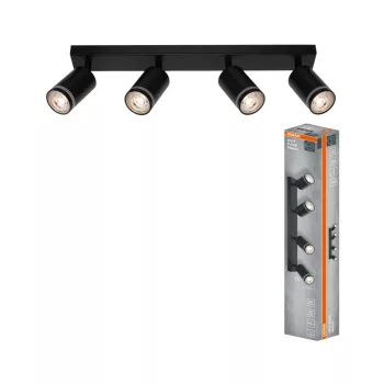   OSRAM PULSE mennyezeti / fali állítható spot lámpa 4 fejes, beltéri, fekete, 4 × GU10, alumínium és acél és PC, IP20, hossz: 490 mm ( 4099854587818 )