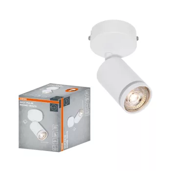   OSRAM PULSE mennyezeti / fali állítható kerek spot lámpa 1 fejes, beltéri, fehér, GU10, alumínium és acél és PC, IP20, hossz: 155 mm ( 4099854587931 )