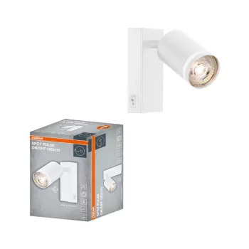  OSRAM PULSE mennyezeti / fali állítható spot lámpa 1 fejes ki/be kapcsolható, beltéri, fehér, GU10, alumínium és acél és PC, IP20, hossz: 157 mm ( 4099854588051 )