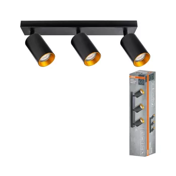   OSRAM ETERNAL mennyezeti / fali állítható spot lámpa 3 fejes, beltéri, arany, fekete, 3 × GU10, alumínium és acél, IP20, hossz: 371 mm ( 4099854588150 )