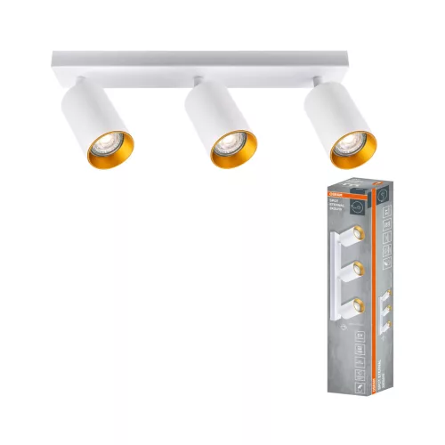 OSRAM ETERNAL mennyezeti / fali állítható spot lámpa 3 fejes, beltéri, arany, fehér, 3 × GU10, alumínium és acél, IP20, hossz: 371 mm ( 4099854588327 )