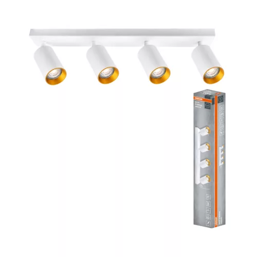OSRAM ETERNAL mennyezeti / fali állítható spot lámpa 4 fejes, beltéri, arany, fehér, 4 × GU10, alumínium és acél, IP20, hossz: 490 mm ( 4099854588341 )