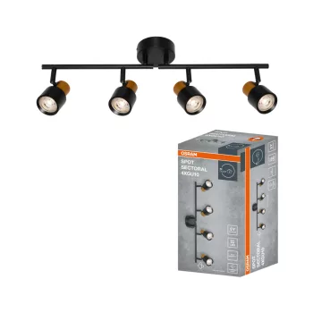   OSRAM SECTORAL mennyezeti / fali állítható spot lámpa 4 fejes, beltéri, arany, fekete, 4 × GU10, alumínium és acél, IP20, hossz: 580 mm ( 4099854588884 )