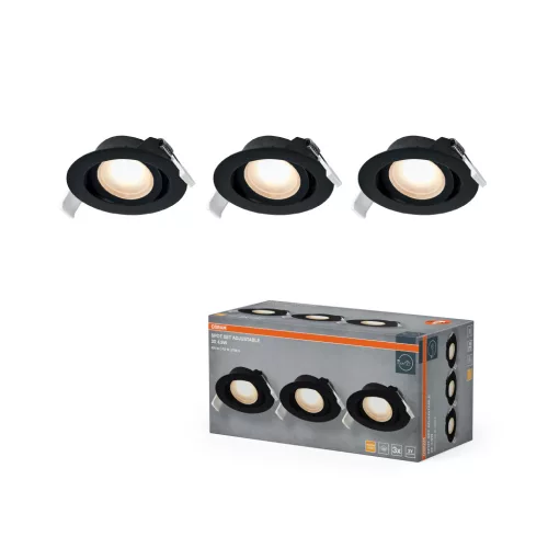 OSRAM beltéri LED spot lámpa, 4,9W, 2700K meleg fehér, 190lm, IP20, fekete, átmérő 90mm