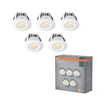   OSRAM LED Mini Set spot lámpa, beltéri / fedett kültéri, fehér, 480 lm, 6 W, 3000 K, alumínium, IP44, átmérő: 42 mm, dimmelhető ( 4099854596278 )