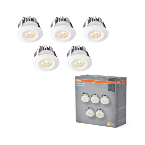 OSRAM LED Mini Set spot lámpa, beltéri / fedett kültéri, fehér, 480 lm, 6 W, 3000 K, alumínium, IP44, átmérő: 42 mm, dimmelhető ( 4099854596278 )