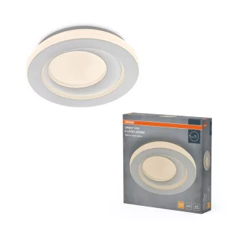   OSRAM Orbis Iris 2 réteg kerek LED mennyezeti lámpa, beltéri, fehér, 2600 lm, 36 W, 3000 K, acél, IP20, átmérő: 290 mm, magasság: 60 mm ( 4099854598296 )