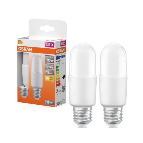 OSRAM Star LED rúd izzó, cső forma, matt búra, E27 foglalat, 11W, 1470lm, 2700K meleg fehér 2db