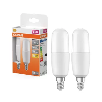 OSRAM Star LED rúd izzó, cső forma, matt búra, E14 foglalat, 9,5W, 1055lm, 2700K meleg fehér 2db