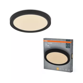   OSRAM Orbis Quickfix kerek LED mennyezeti lámpa, beltéri, fekete, 1200 lm, 16 W, 3000 K, fém és ABS, IP20, átmérő: 195 mm, kattintásos dimmelhető (Touch DIM) ( 4099854603860 )