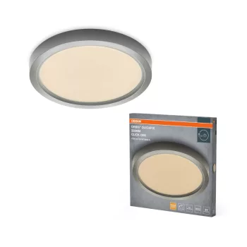   OSRAM Orbis Quickfix kerek LED mennyezeti lámpa, beltéri, ezüst, 2500 lm, 24 W, 3000 K, fém és ABS, IP20, átmérő: 320 mm, kattintásos dimmelhető (Touch DIM) ( 4099854604546 )
