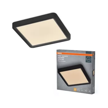   OSRAM Orbis Quickfix négyszögletes LED mennyezeti lámpa, beltéri, fekete, 1200 lm, 16 W, 3000 K, fém és ABS, IP20, méret: 195 × 195 mm, kattintásos dimmelhető (Touch DIM) ( 4099854604645 )
