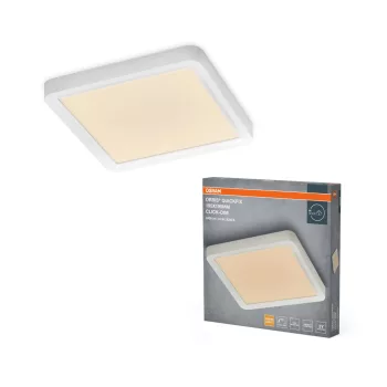   OSRAM Orbis Quickfix négyszögletes LED mennyezeti lámpa, beltéri, fehér, 1200 lm, 16 W, 3000 K, fém és ABS, IP20, méret: 195 × 195 mm, kattintásos dimmelhető (Touch DIM) ( 4099854604720 )