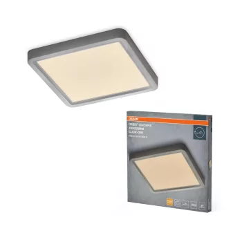   OSRAM Orbis Quickfix négyszögletes LED mennyezeti lámpa, beltéri, ezüst, 2500 lm, 24 W, 3000 K, fém és ABS, IP20, méret: 320 × 320 mm, kattintásos dimmelhető (Touch DIM) ( 4099854604928 )